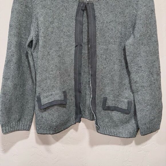Banana Republic Large Grey & Metallic Button Up Cardigan - Picture 3 of 6